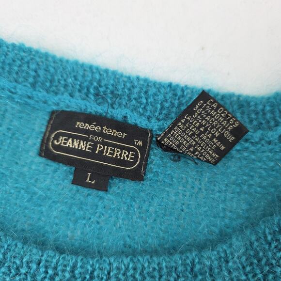 Vintage Renee Tener Jeanne Pierre Sweater Womens Large Mohair Abstract Face 80s - Picture 5 of 9